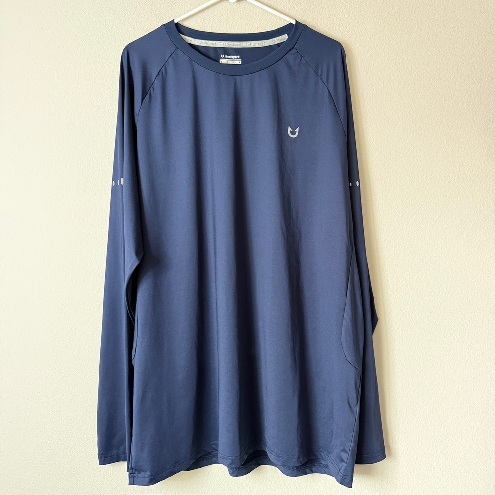 Northyard Mens 2XL Navy Blue Long Sleeve Performance Training Shirt Reflective